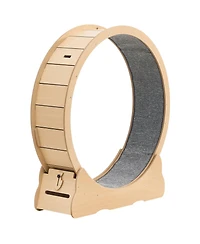 Cozito 48" Wooden Cat Exercise Wheel with Carpeted Runway and Locking Mechanism