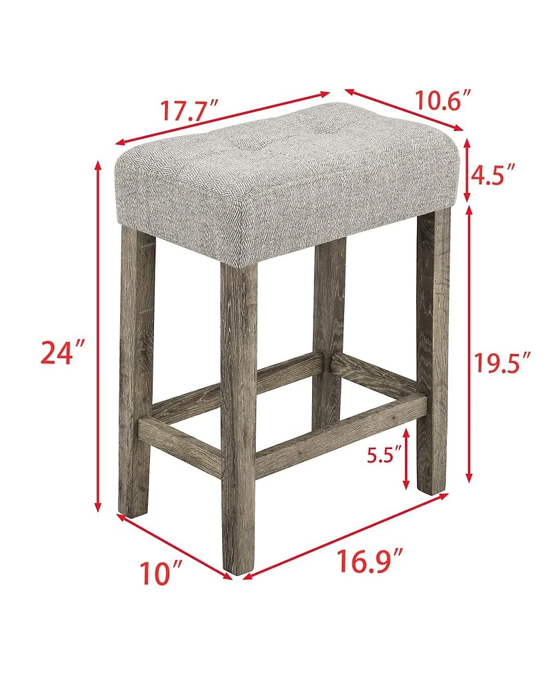 Maison Boucle 4-Piece Bar Table Set with Power Outlet, 36" Counter and 3 Stools