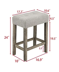 Maison Boucle 4-Piece Bar Table Set with Power Outlet, 36" Counter and 3 Stools