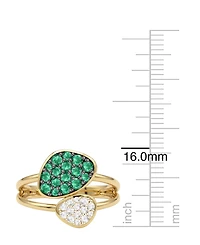 Macy's Lab Grown Ruby (3/4 ct. t.w.) & White Sapphire (1/4 Ring 14k Gold Over Sterling Silver (Also Available Emerald Sapp