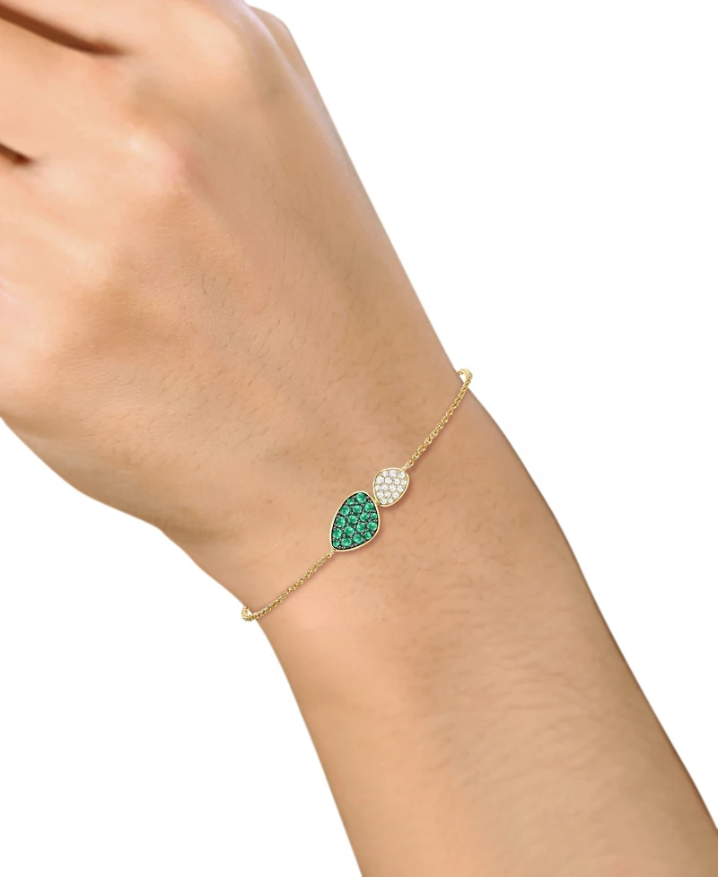 Macy's Lab Grown Ruby (3/4 ct. t.w.) & White Sapphire (1/4 Bracelet 14k Gold Over Sterling Silver (Also Available Emerald