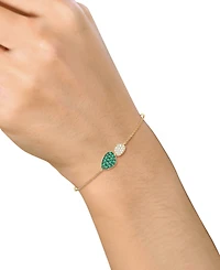 Macy's Lab Grown Ruby (3/4 ct. t.w.) & White Sapphire (1/4 Bracelet 14k Gold Over Sterling Silver (Also Available Emerald