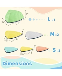 Slickblue Kids Balance Stones Set of 6 Non Slip Stepping Toys with Bag