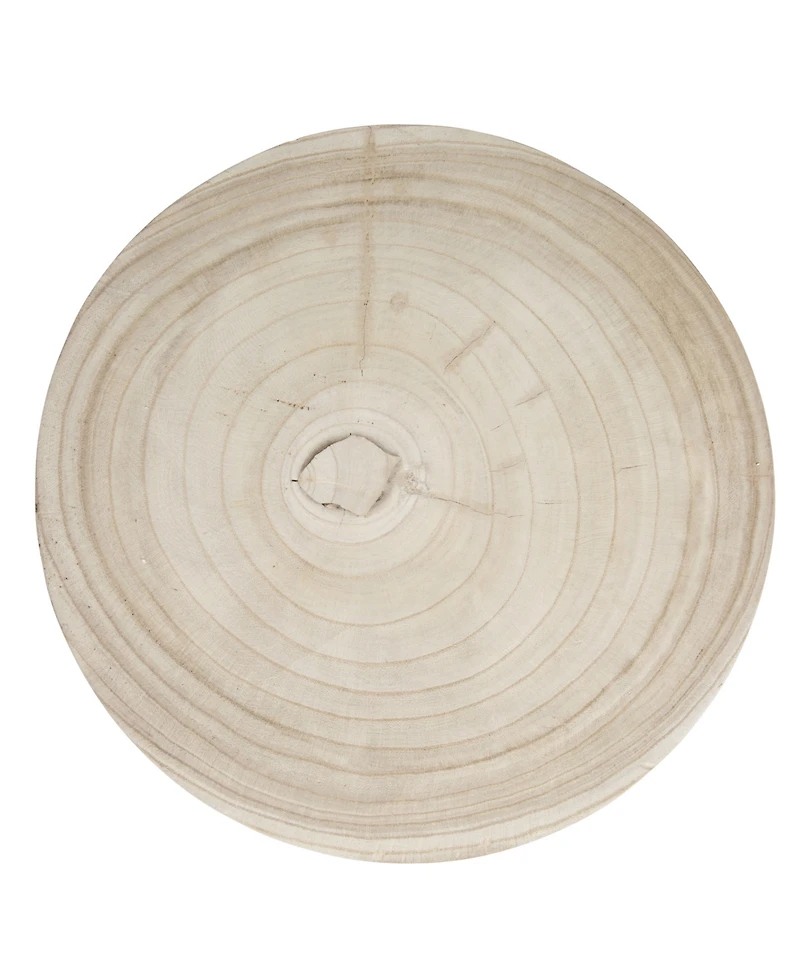 Storied Home 14" Paulownia Wood Carved Stool