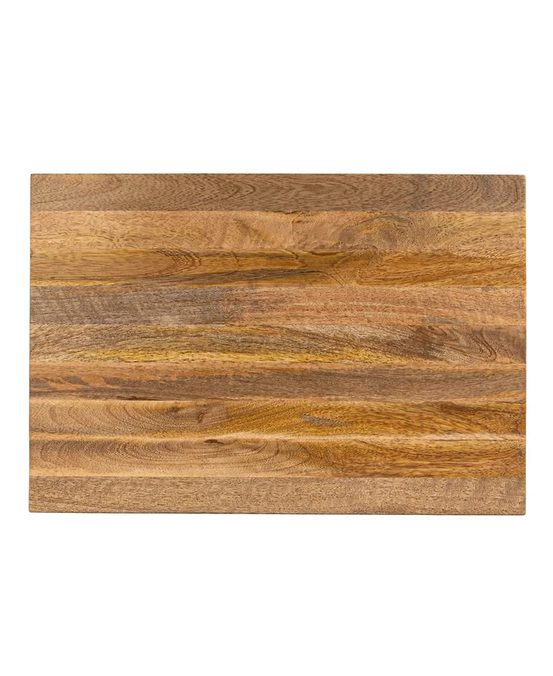 Storied Home Long 19" Wood Rectangle Stool