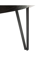 Storied Home Astoria 31" Wood Round Side Coffee Table with Metal Hairpin Legs