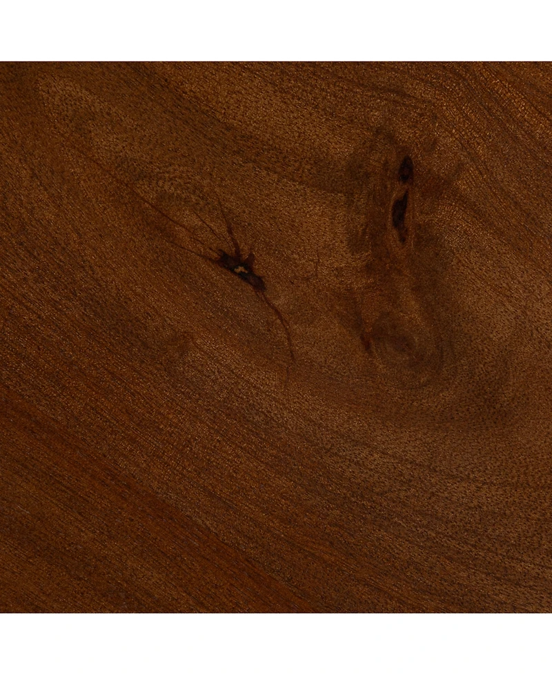 Storied Home 30" Mango Wood Round Bulbed Pedestal Coffee Table