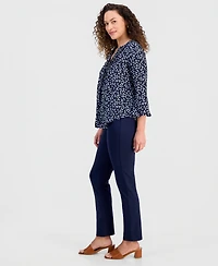 Style & Co Petite Mid Rise Pull On Straight Leg Ponte Pants, Created for Macy's