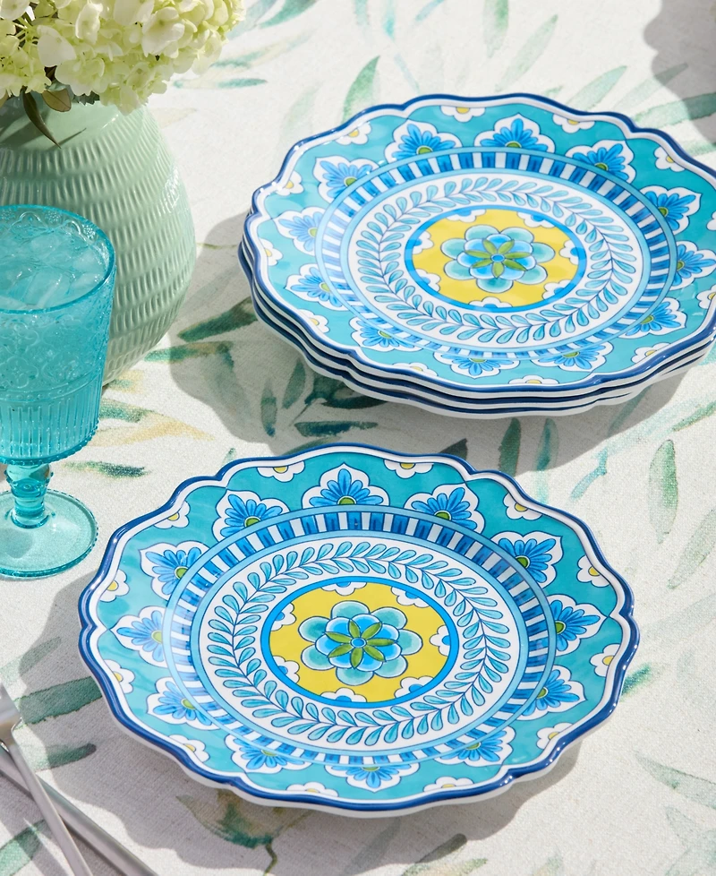 Certified International Melamine Dinner Plates, Set of 4