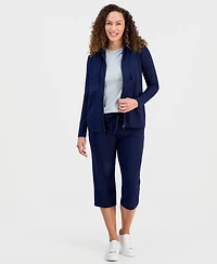Style & Co Petite Zip-Front Long-Sleeve Hoodie, Created for Macy's