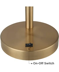 360 Lighting Sully 23 1/2 High Small Industrial Desk Lamps Set of 2 Double Usb Ports Adjustable Gold Brass Finish Metal Charging