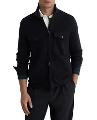 Reiss Men's Wool Knitted Zip-Through Overshirt