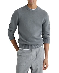 Reiss Men's Wool-Blend Rib-Detail Crew-Neck Jumper Sweater