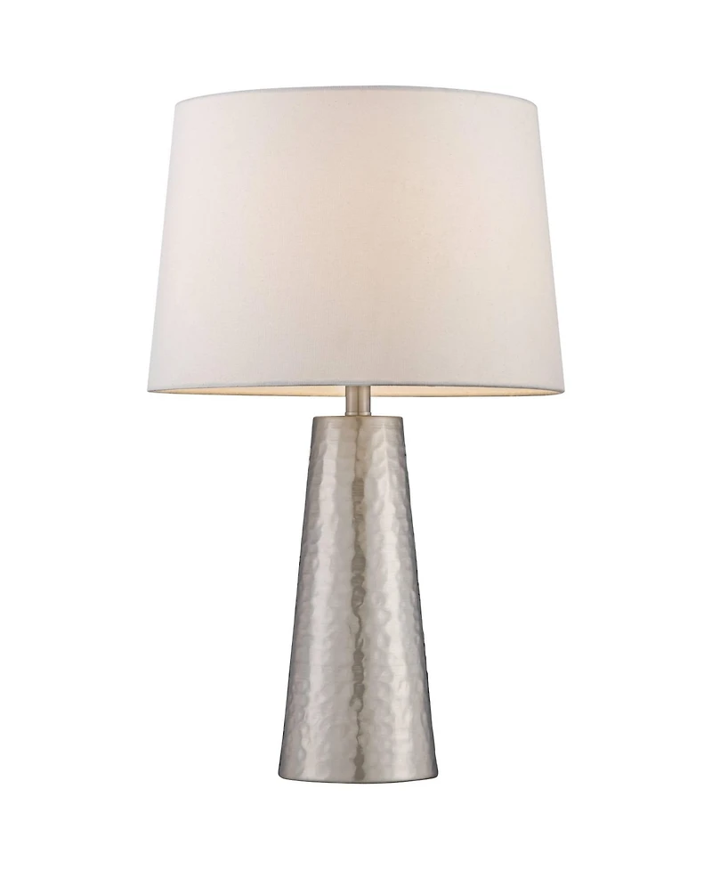 360 Lighting 27 1/2" Tall Cylinder Modern Table Lamps Set of 2 Leaf Finish Hammered Metal Living Room Bedroom Bedside