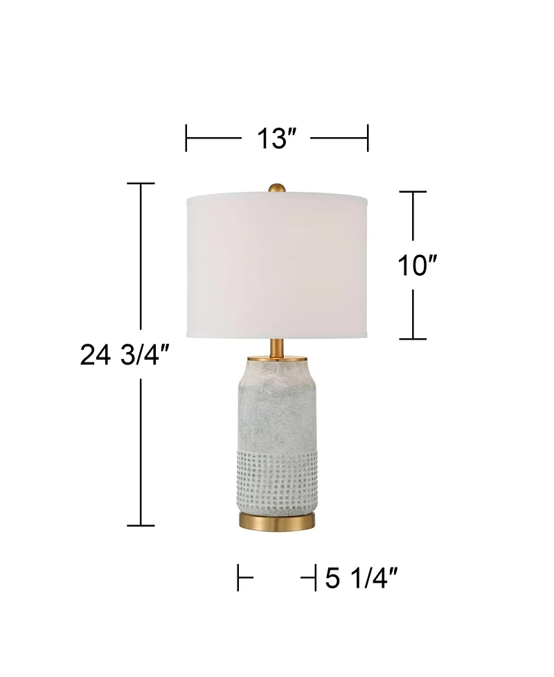 360 Lighting Holly 24 3/4" High Modern 3-Way Table Lamps Set of 2 Finish Ceramic Shade Living Room Bedroom Bedside