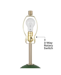 360 Lighting Maris 20" High Glass and Satin Brass Table Lamp Set with Dimmer