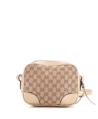 Pre-Owned Gucci Mini Bree Disco Crossbody Bag Gg Canvas with Leather