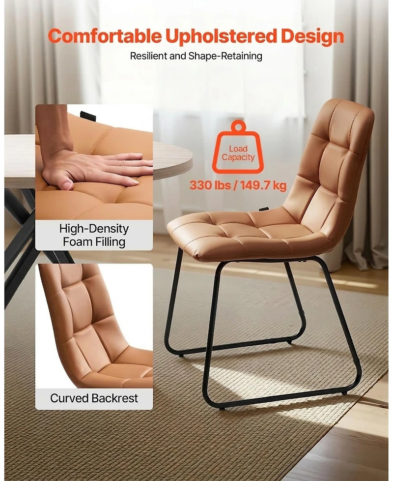 Gouun 5 Piece Round Dining Set with Upholstered Chairs for 4