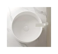 Busdays Munin 16'' Bathroom Sink, Round Vessel Ceramic Basin without Faucet, No Cabinet, White