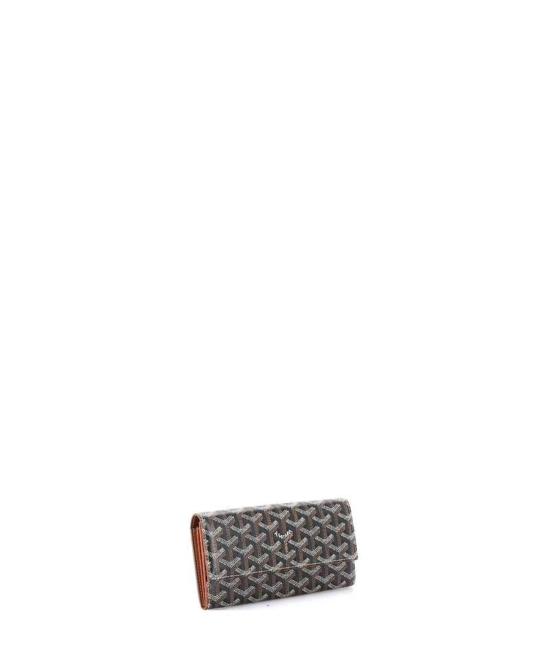 Pre-Owned Goyard Long Varenne Wallet Coated Canvas