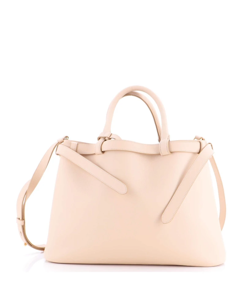 Pre-Owned Prada Medium Double Buckle Belt Tote Bag Leather