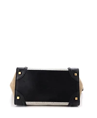 Pre-Owned Celine Micro Tricolor Luggage Bag Canvas and Leather