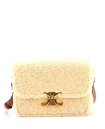Pre-Owned Celine Medium Triomphe Shoulder Bag Shearling