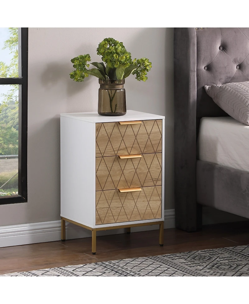 Flynama Timeless Classic Wooden Nightstand Finish Traditional Bedroom Storage Furniture with Drawers