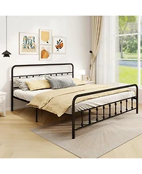 Gouun King Size Bed Frame with Headboard and Under Bed Storage