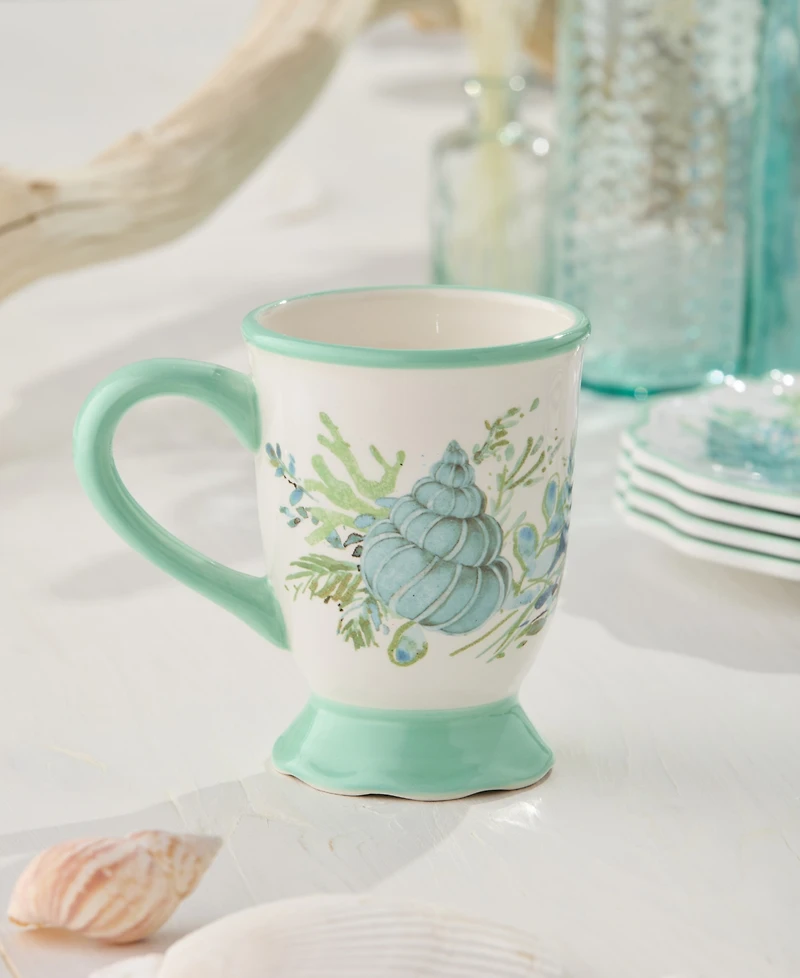 Certified International Sea Glass Ceramic Mugs, Set of 4