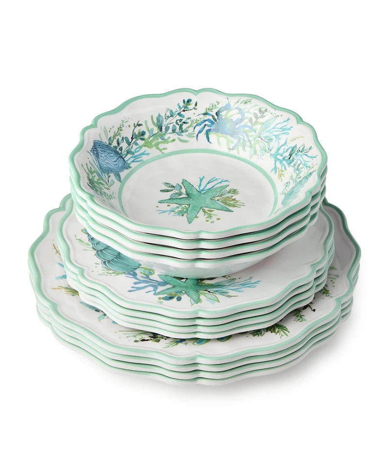 Certified International Sea Glass 12-Piece Dinnerware Set, Service for 4