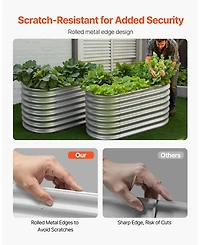 Gouun Oval Metal Raised Garden Bed, Galvanized Planter Box with Open Bottom