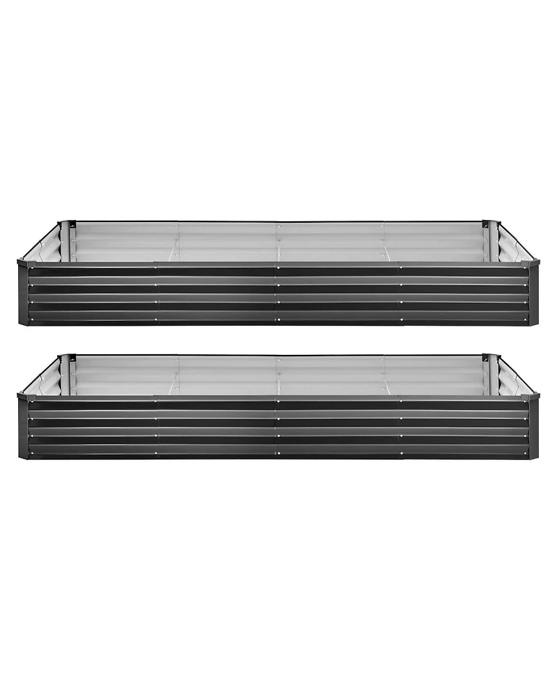 Gouun 2 Pack Galvanized Raised Garden Beds, Metal Planter Boxes, Alu-Zinc Coating
