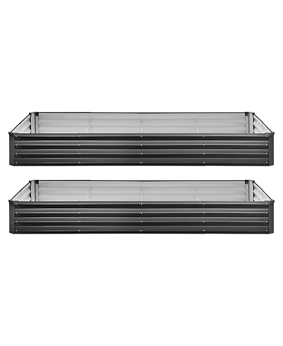 Gouun 2 Pack Galvanized Raised Garden Beds, Metal Planter Boxes, Alu-Zinc Coating