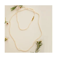 Mantra I Am Abundant Pearl Chain sterling silver