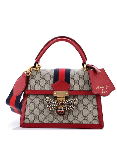 Pre-Owned Gucci Small Queen Margaret Top Handle Bag Gg Coated Canvas with Leather