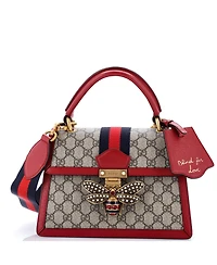 Pre-Owned Gucci Small Queen Margaret Top Handle Bag Gg Coated Canvas with Leather