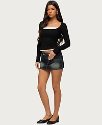 Edikted Women's Joana Layered Lacey Henley Top