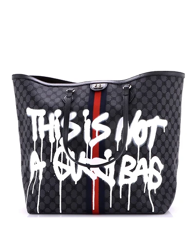Pre-Owned Balenciaga Large x Gucci The Hacker Project Tote Graffiti Bb Canvas