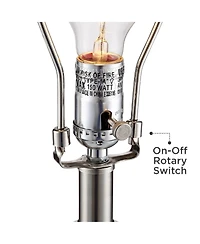 360 Lighting Jane Modern Table Lamps 25" High Set of 2 Ceramic with Faux Silk Drum Shade for Bedroom Living Room Home Bedside Nightstand Office