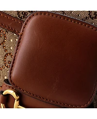 Pre-Owned Gucci Mini Horsebit 1955 Shoulder Bag Crystal Embellished Gg Canvas