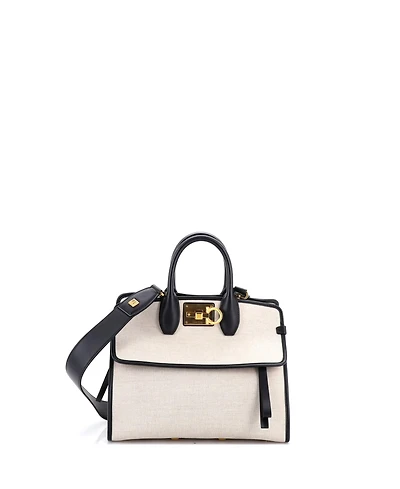 Pre-Owned Salvatore Ferragamo Small Studio Soft Satchel Canvas