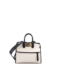 Pre-Owned Salvatore Ferragamo Small Studio Soft Satchel Canvas