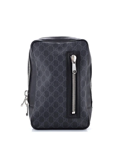 Pre-Owned Gucci Small Soft Zip Sling Bag Gg Coated Canvas