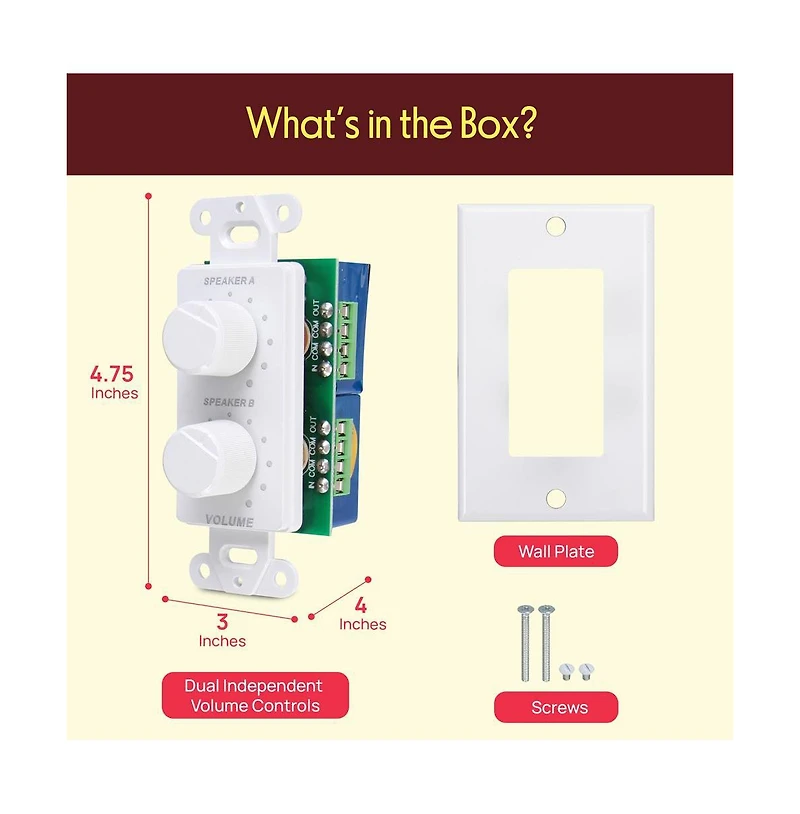 Pyle In Wall Speaker Volume Control