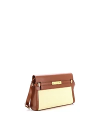 Pre-Owned Saint Laurent Medium Manhattan Shoulder Bag Woven Raffia with Leather