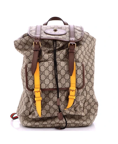 Pre-Owned Gucci Large Courrier Soft Backpack Gg Coated Canvas