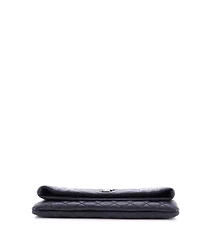 Pre-Owned Saint Laurent Classic Monogram Fold Over Clutch Mixed Matelasse Leather