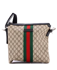 Pre-Owned Gucci Medium Web Messenger Bag Gg Coated Canvas