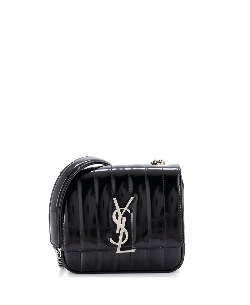 Pre-Owned Saint Laurent Small Vicky Crossbody Bag Vertical Quilted Patent